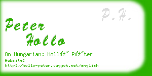 peter hollo business card